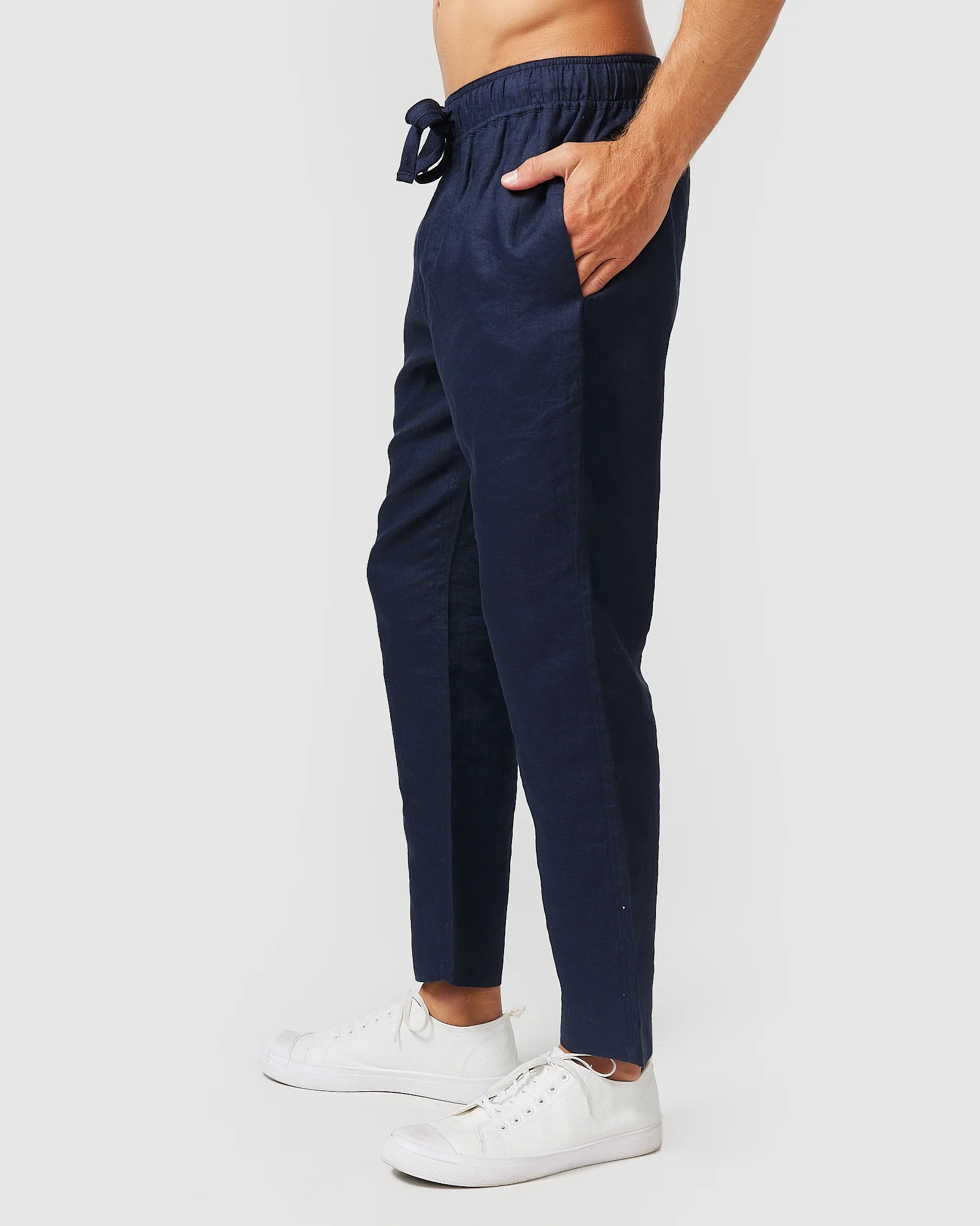 Linen Pants Navy - Image 3