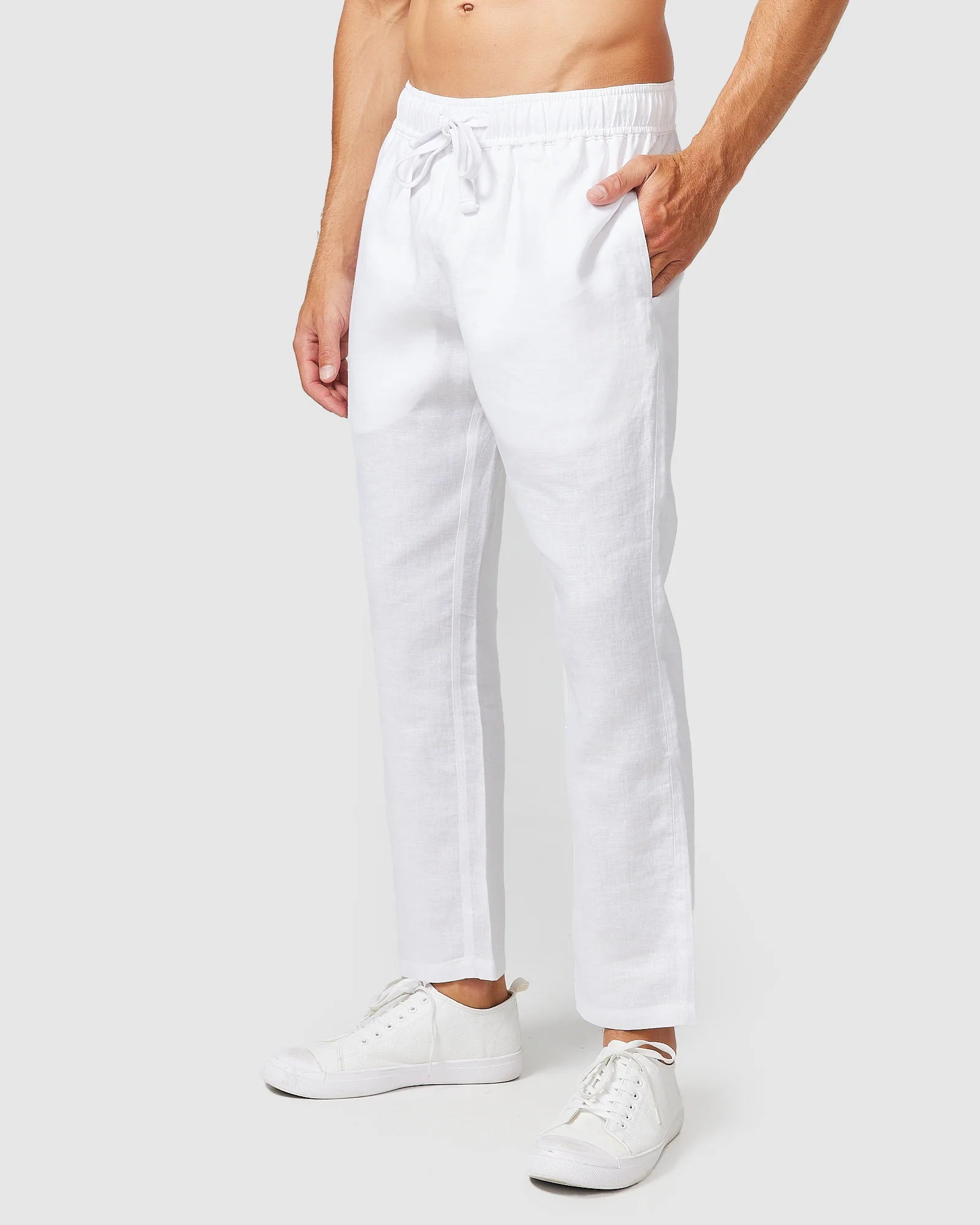 Linen Pants White - Image 4