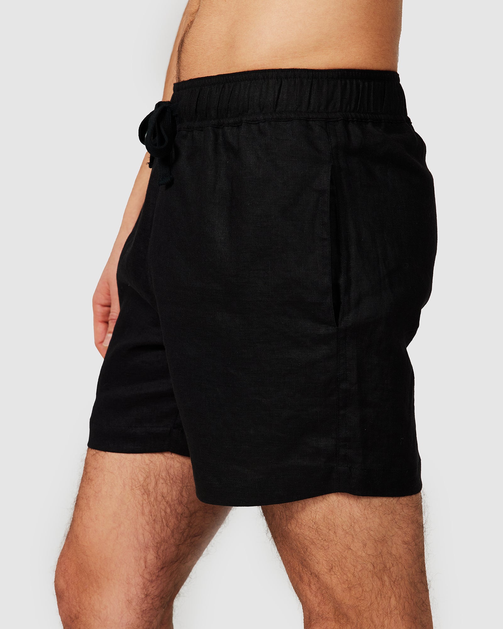 Linen Shorts Black - Image 3