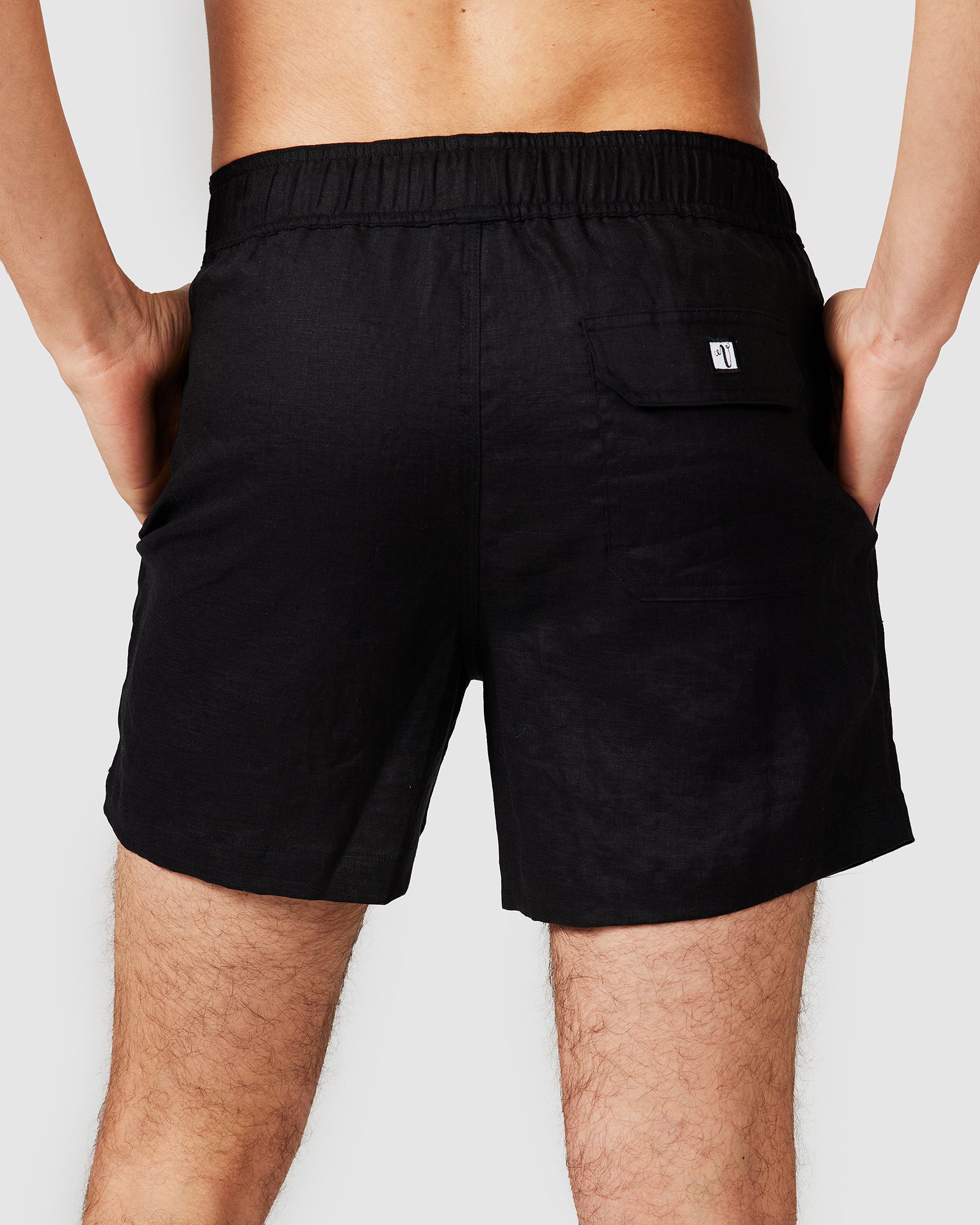 Linen Shorts Black - Image 4