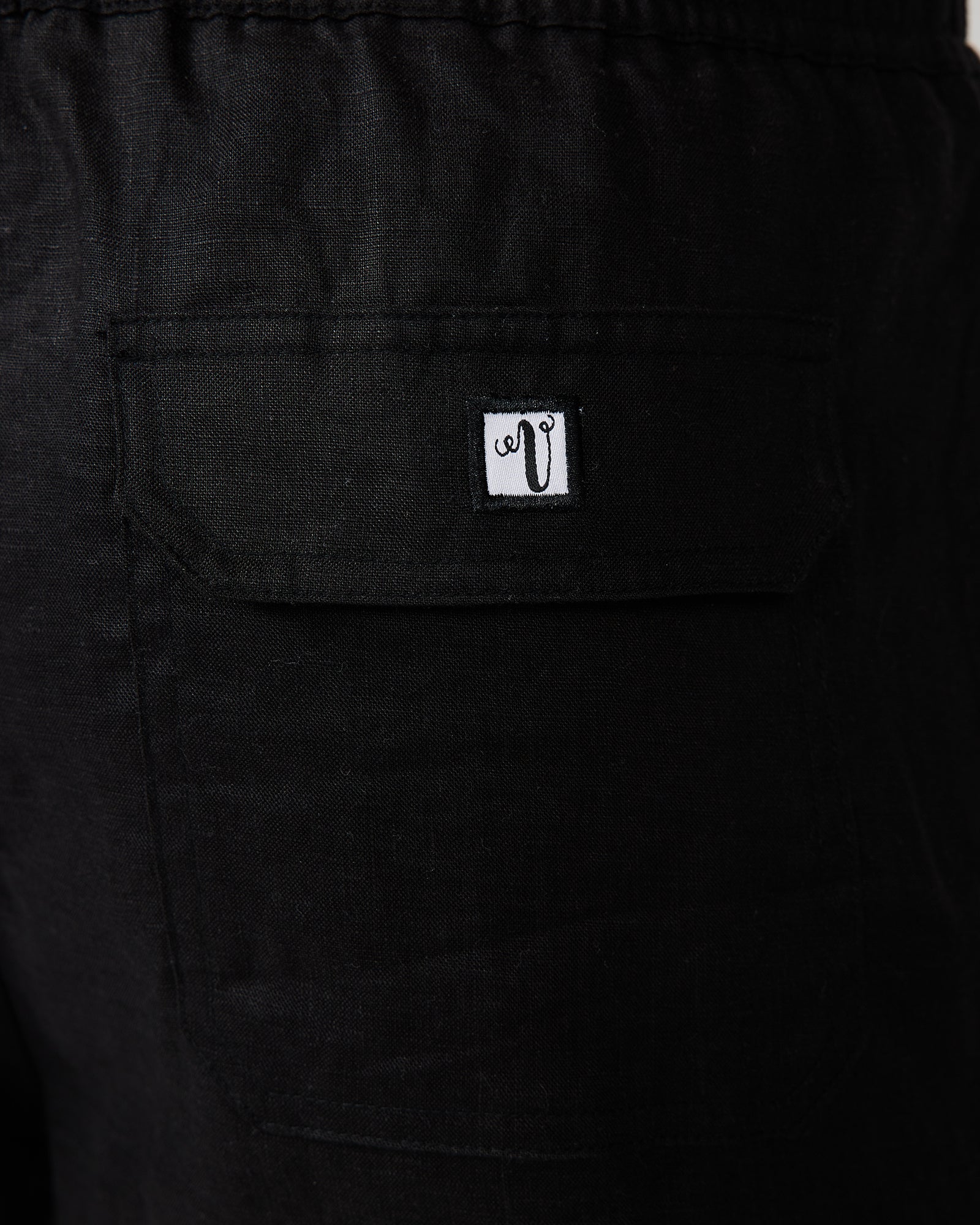 Linen Shorts Black - Image 6