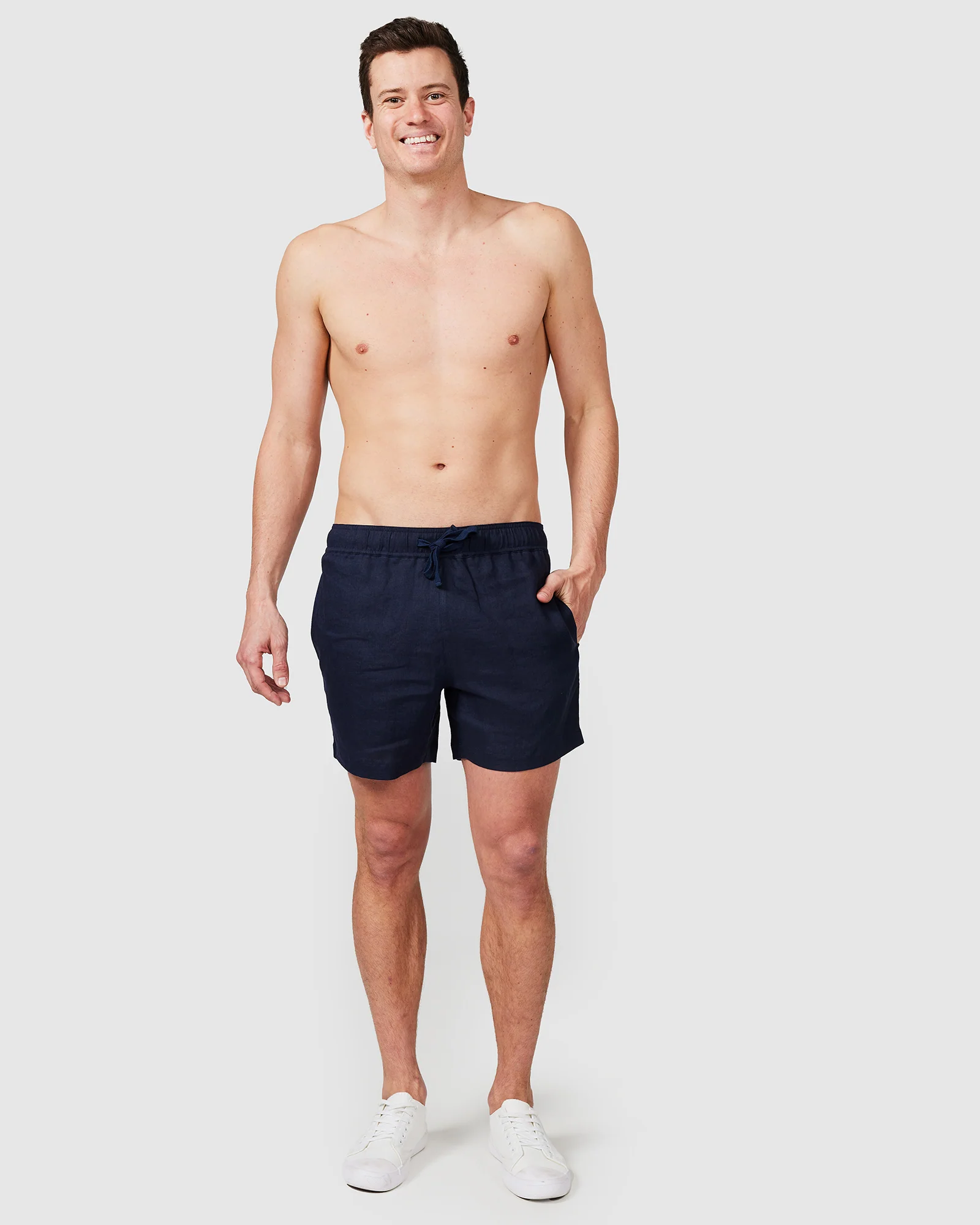 Linen Shorts Navy - Image 6