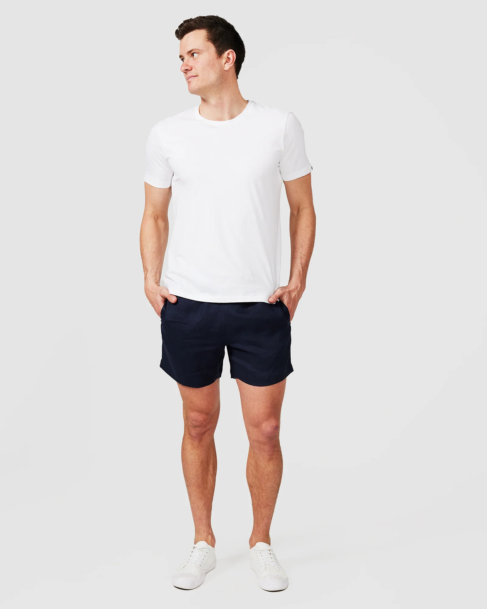 Linen Shorts Navy - Image 8