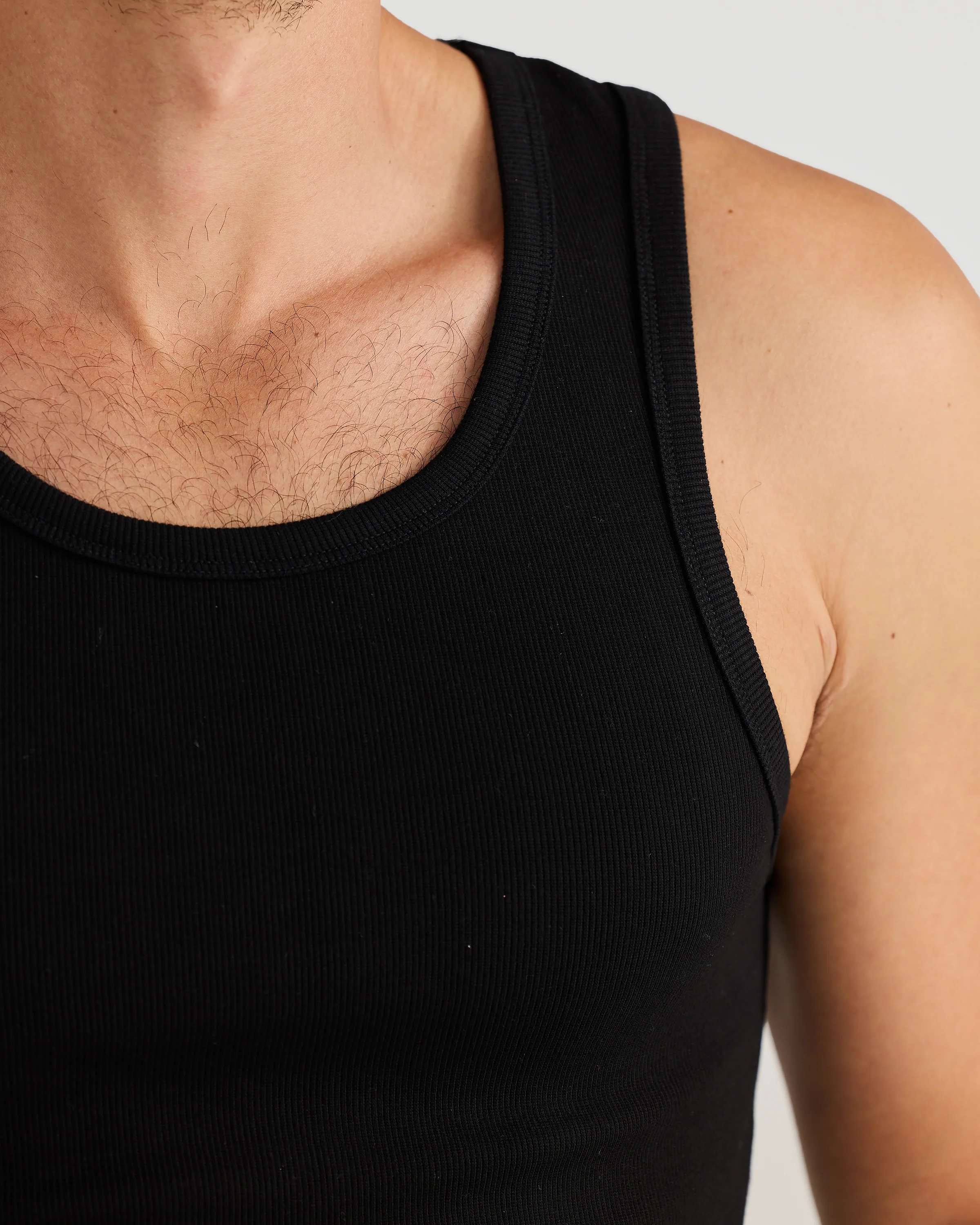 Rib Singlet Black - Image 4