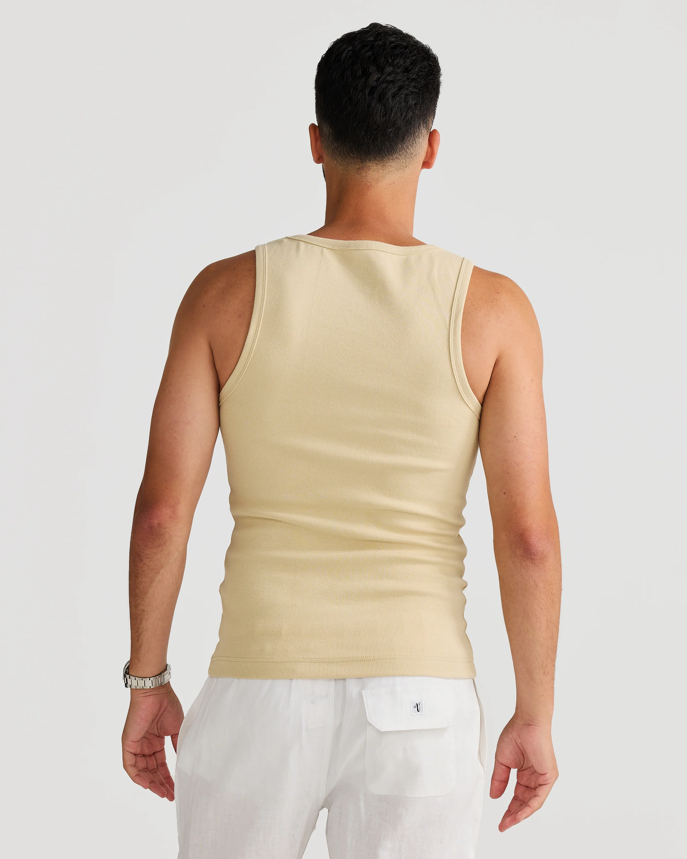 Rib Singlet Sand - Image 4