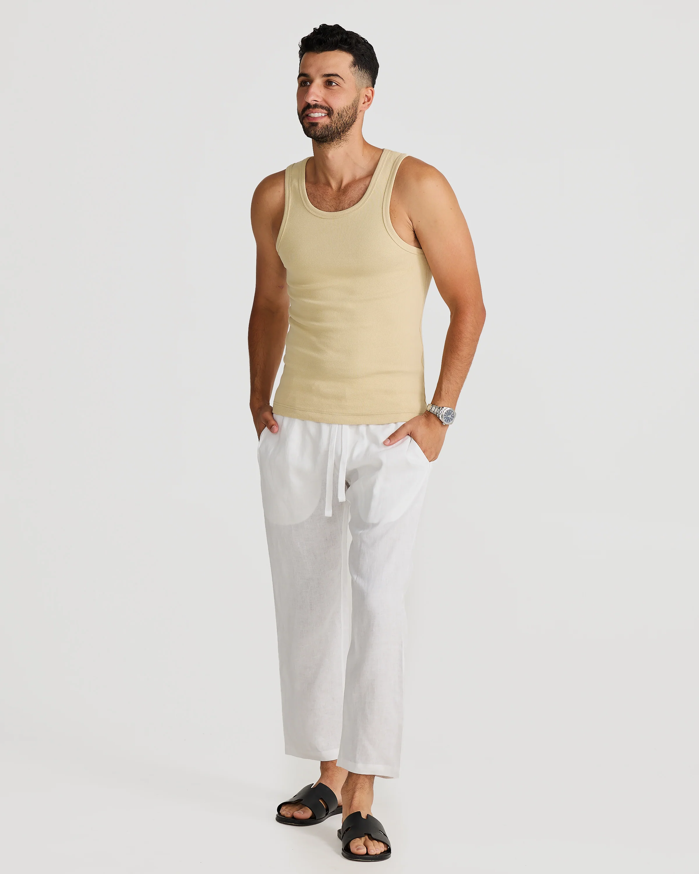 Rib Singlet Sand - Image 5