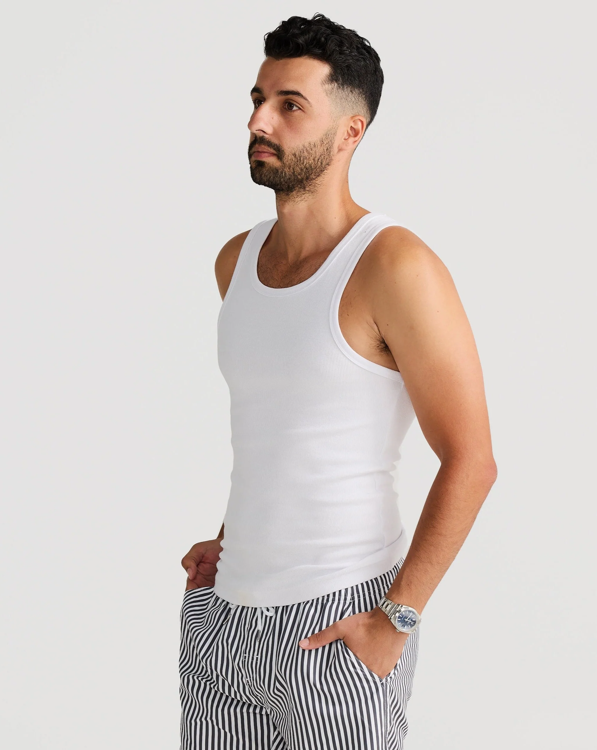 Rib Singlet White - Image 2