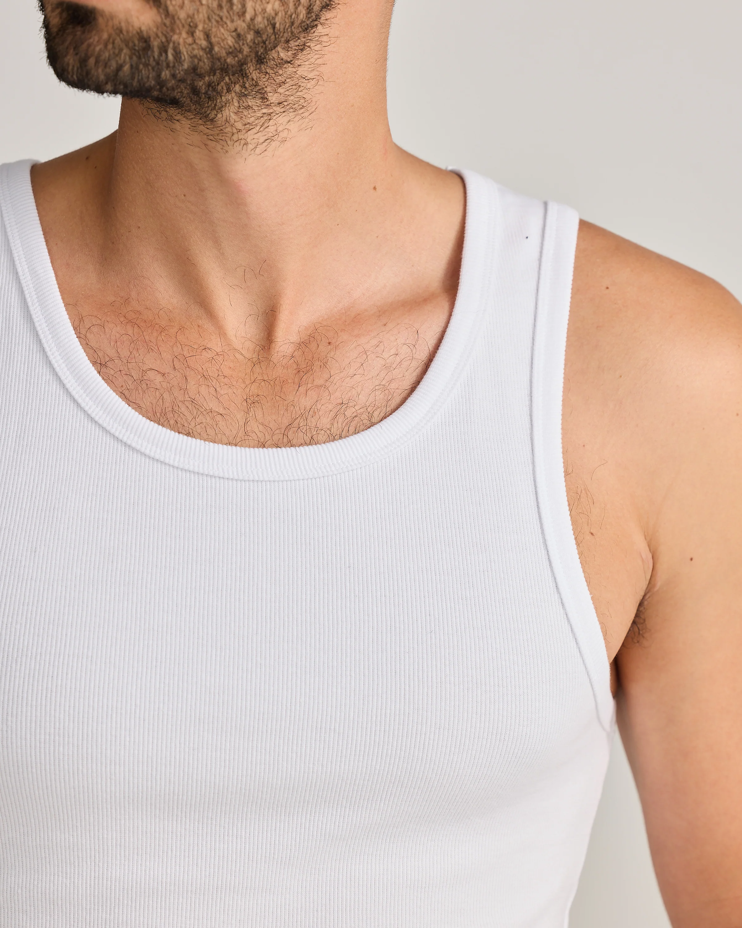 Rib Singlet White - Image 4