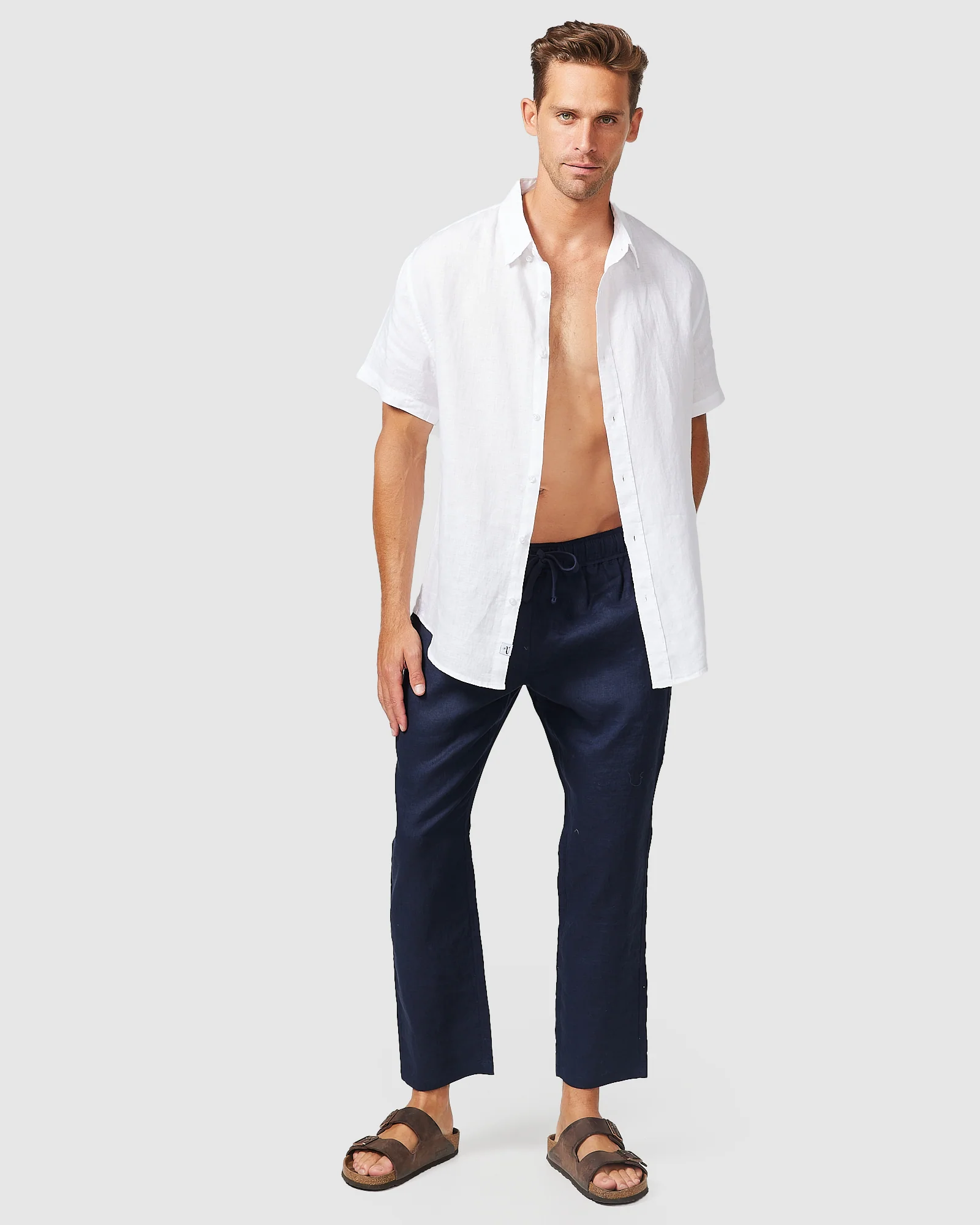 S/S Linen Shirt White - Image 3
