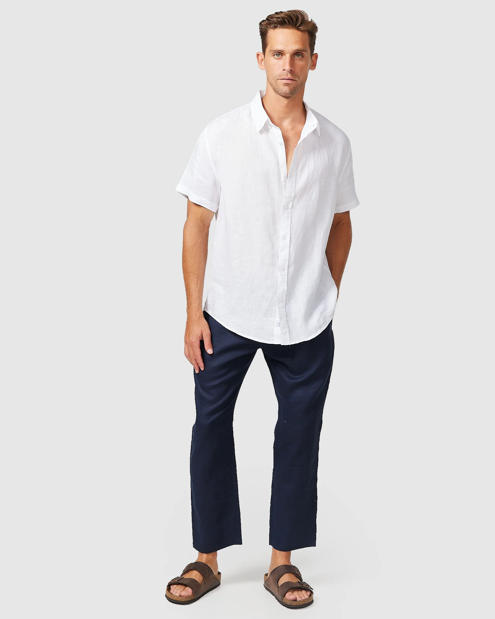 S/S Linen Shirt White - Image 5